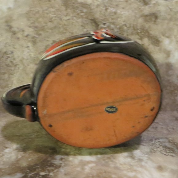 Vintage Creamer And Sugar Rooster Design Black With Red Japan - Picture 8 of 8